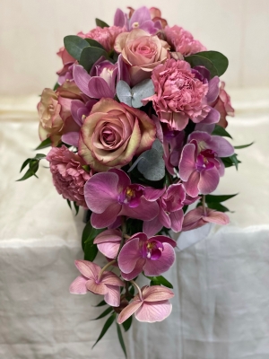 Mixed Orchid Downshower Bouquet